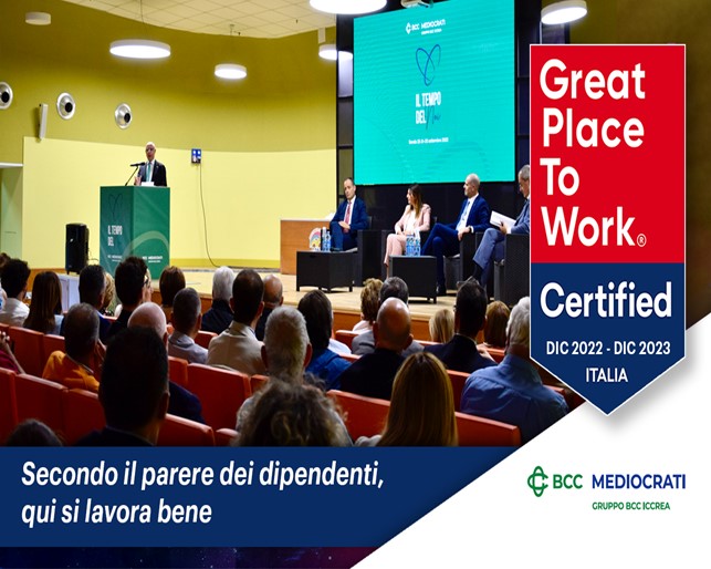 BCC Mediocrati ottiene riconoscimento “Great Place to Work”